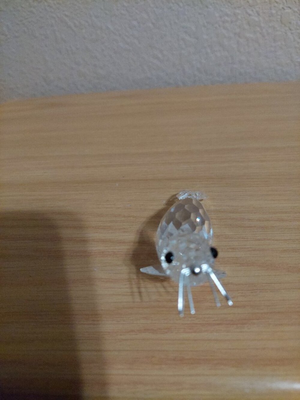vintage faceted crystal seal figurine